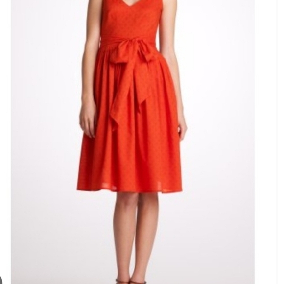 J. by J. Crew Orange Cotton Midi Dress Size 4 - Picture 1 of 6